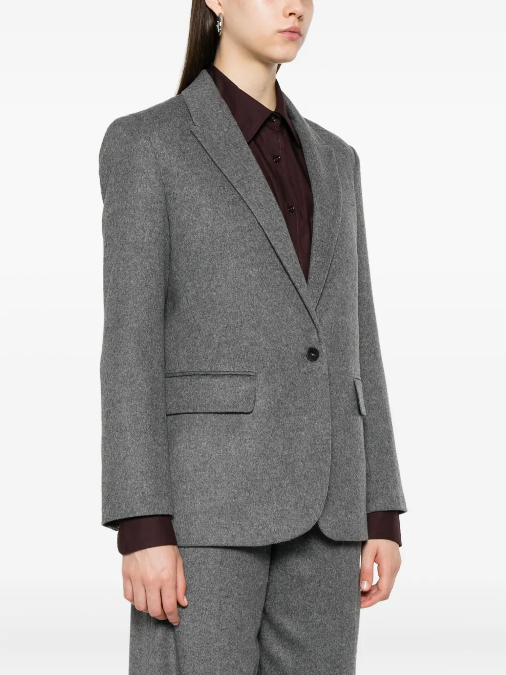 Forte Forte Tailored Long Sleeve Blazer Pockets In Gray