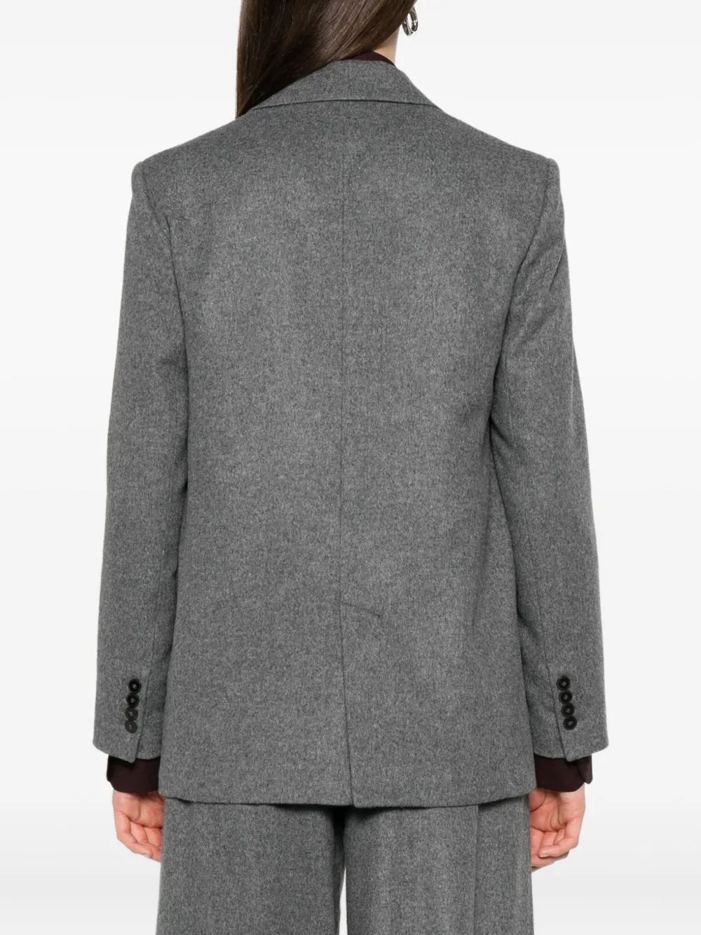 Forte Forte Tailored Long Sleeve Blazer Pockets In Gray