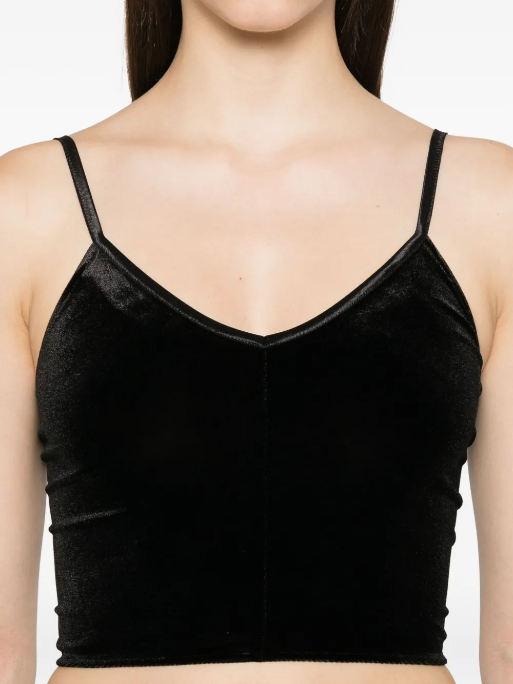 Forte Fluwelen tanktop Zwart