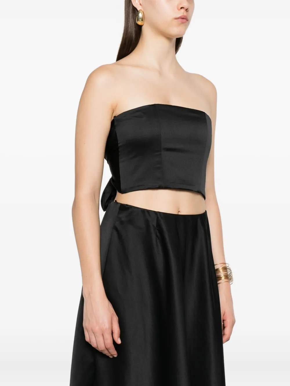 Forte Forte Tie-fastening Bandeau Top In Black