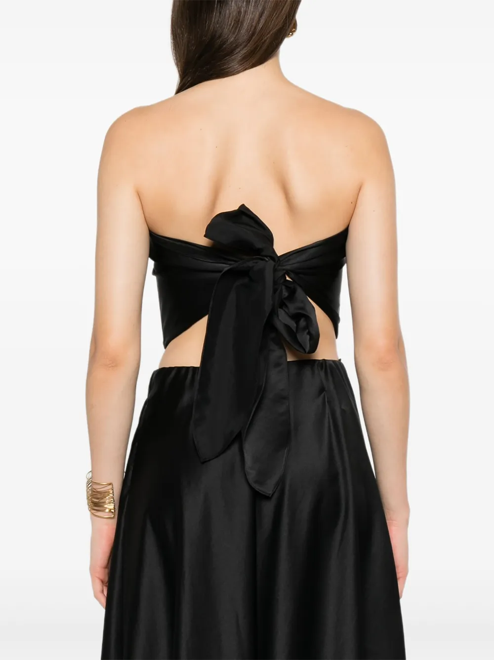 Forte Forte Tie-fastening Bandeau Top In Black