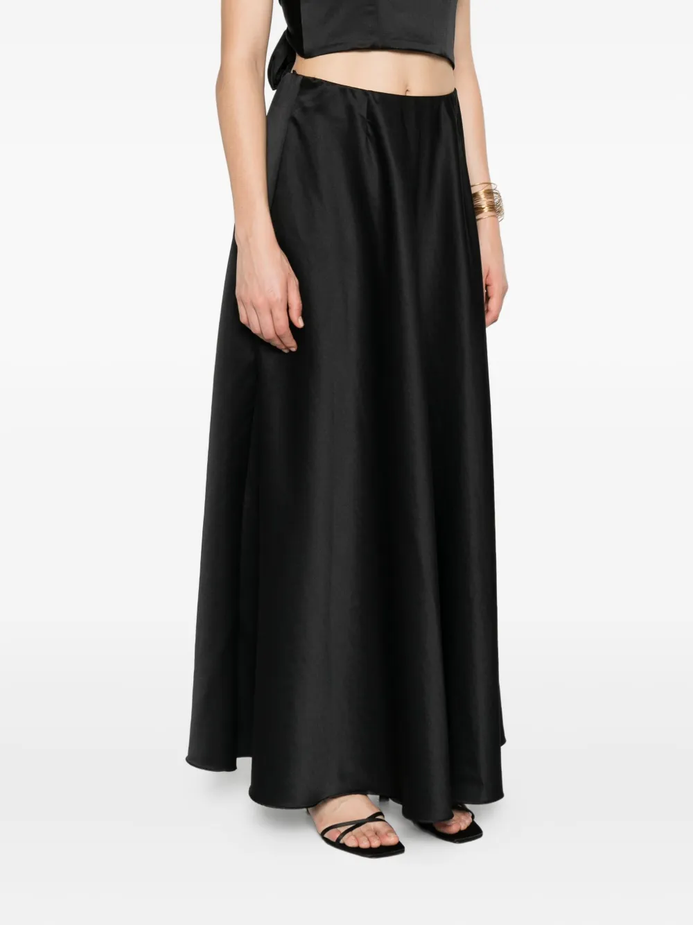 Forte Forte Satin A-line Skirt In Black