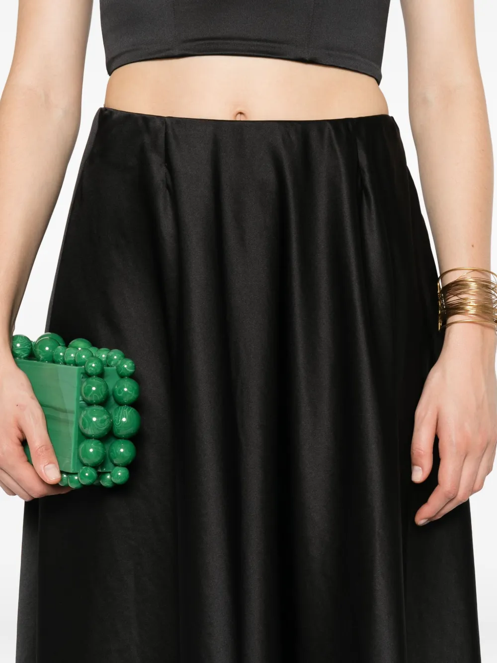 Forte Forte Satin A-line Skirt In Black