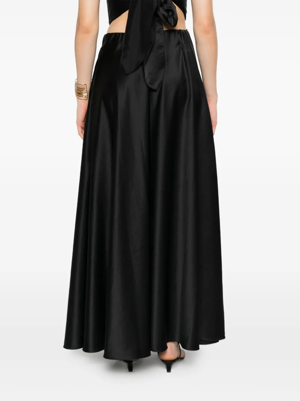 Forte Forte Satin A-line Skirt In Black