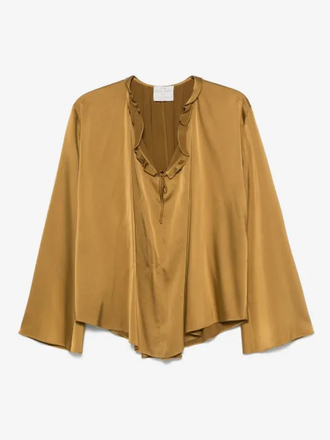 Forte Forte bluse med flæset halsudskæring