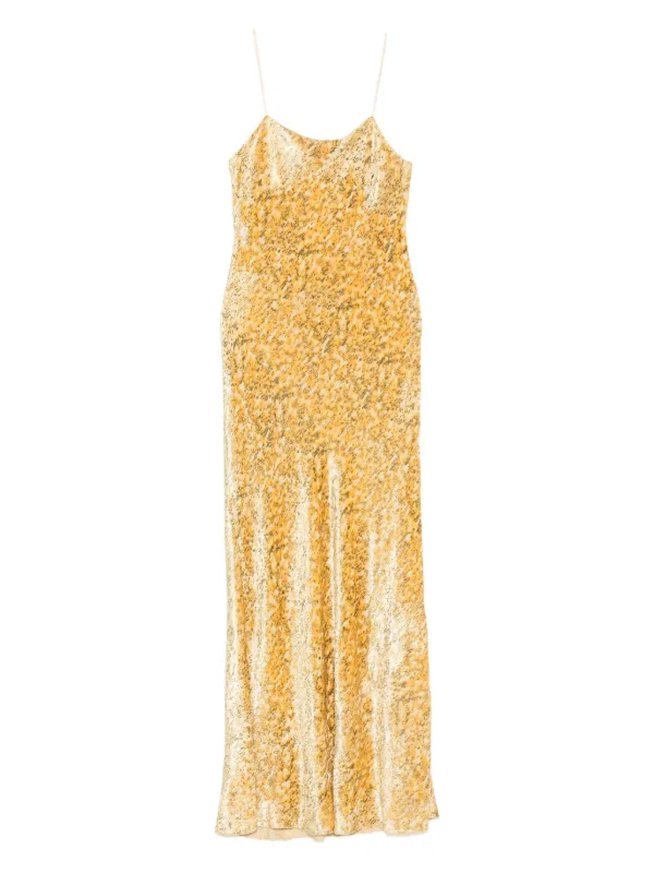 Forte Forte spaghetti-strap Patterned Dress | Yellow | FARFETCH Forte Forte spaghetti-strap Patterned Dress | Yellow | FARFETCH