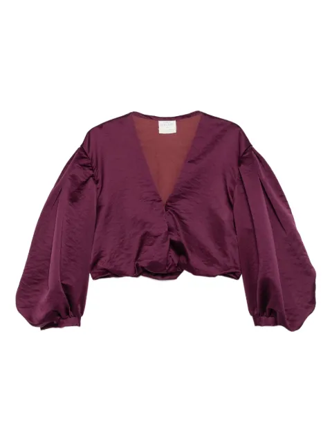 Forte Forte balloon-sleeve V-neck top