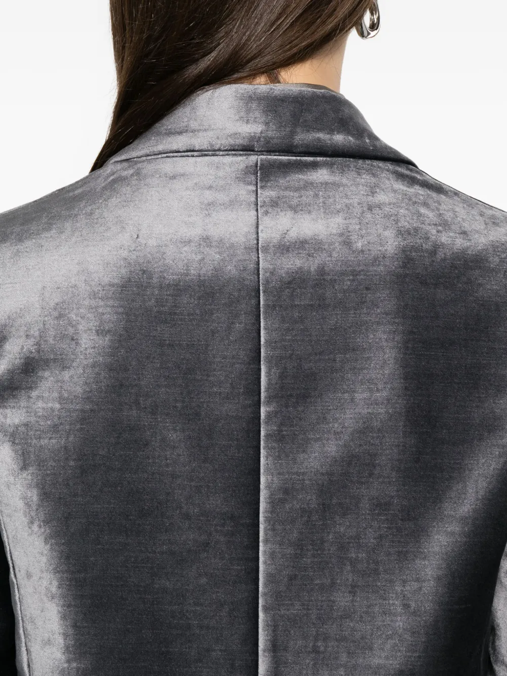 Forte Fluwelen blazer met enkele rij knopen Grijs