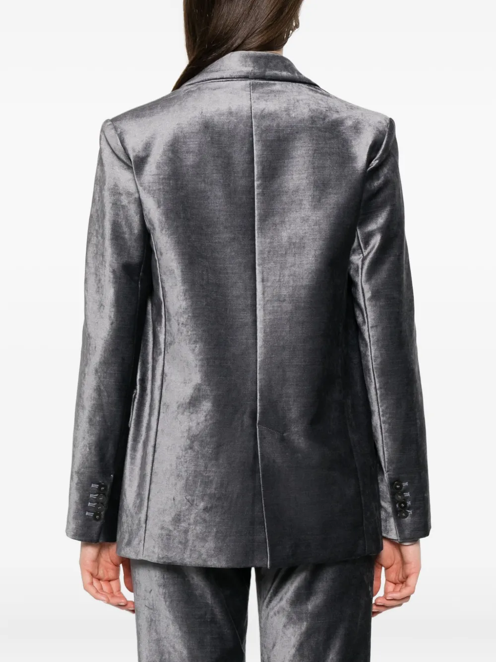 Forte Fluwelen blazer met enkele rij knopen Grijs