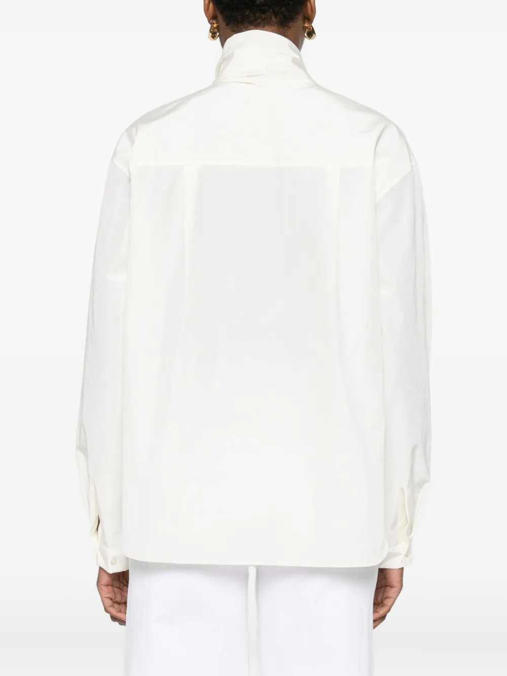 Forte Blouse met strikkraag Beige