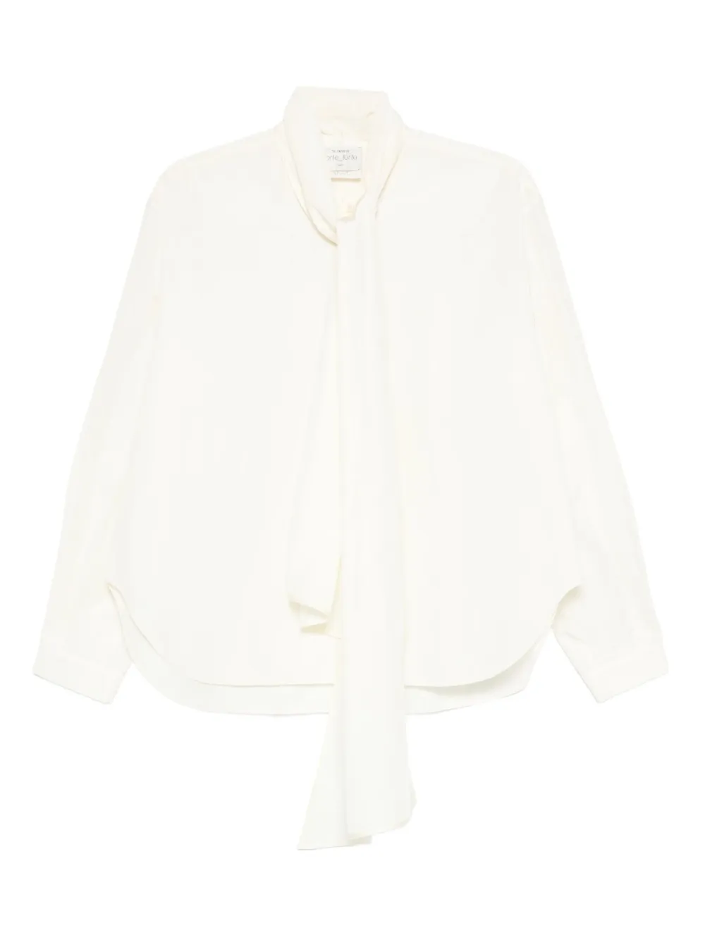 Forte Blouse met strikkraag Beige