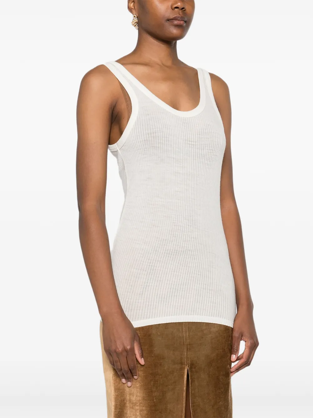 Forte Forte Ribbed Tank Top In White