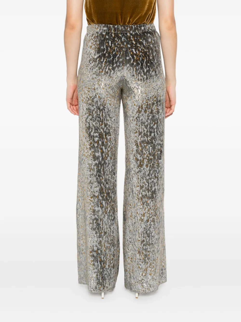 Forte Forte Animal-patterned Wide-leg Trousers In Gray