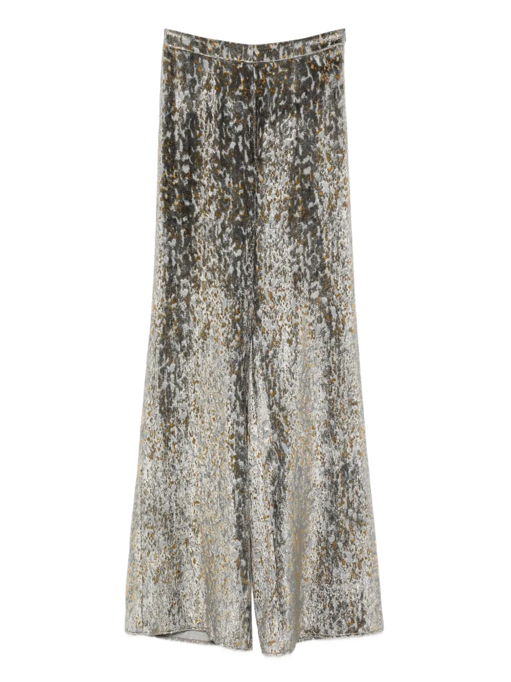 Forte Forte Animal-patterned Wide-leg Trousers In Gray