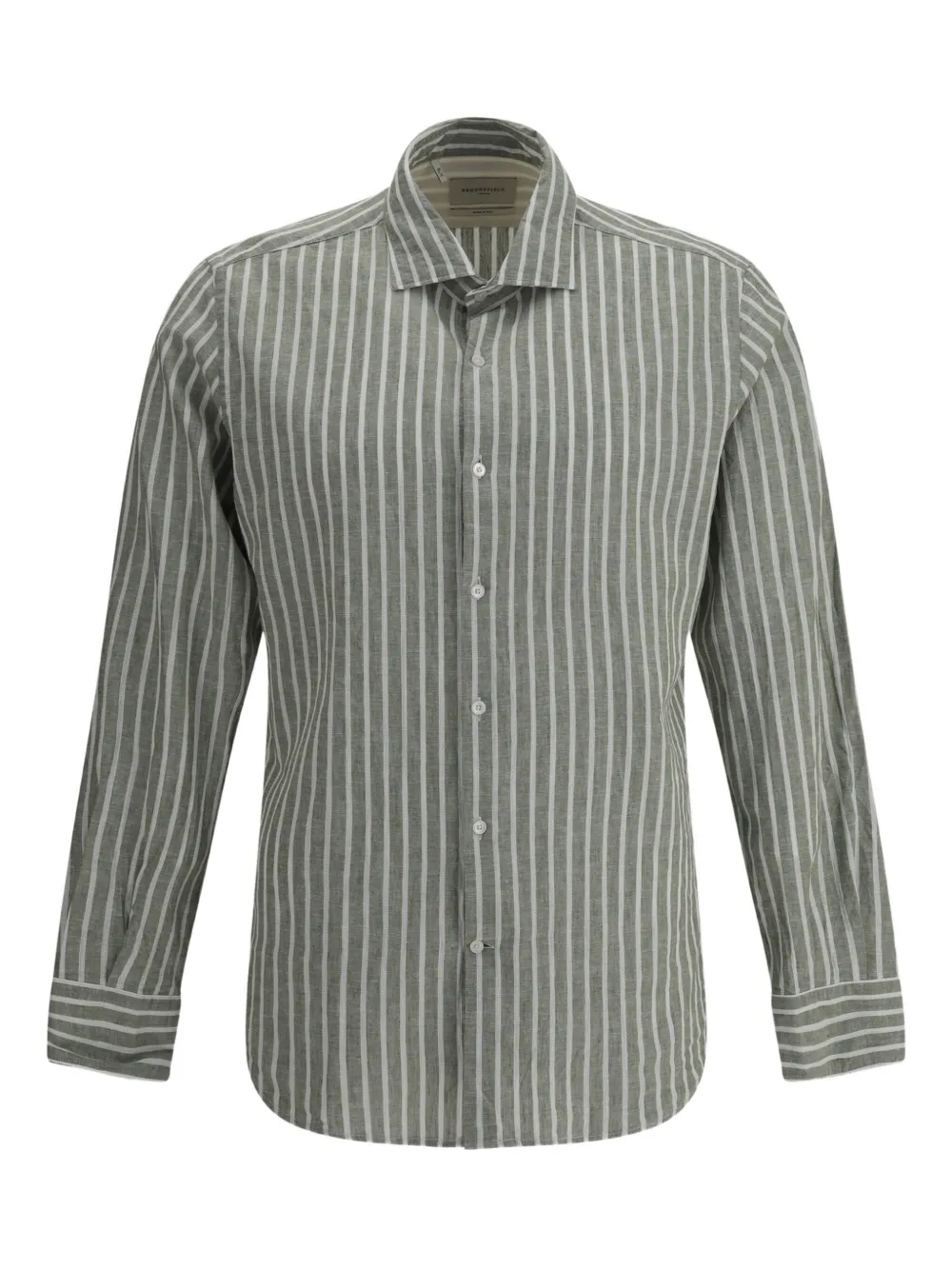 striped cotton-linen blend shirt