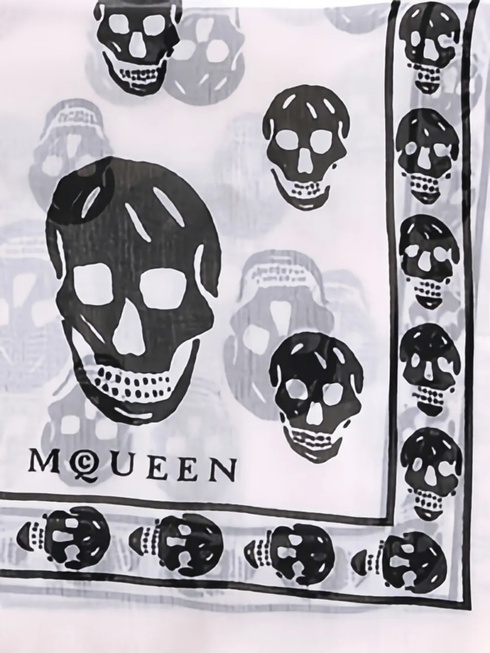 Alexander Mcqueen Skull-print Silk Scarf In White