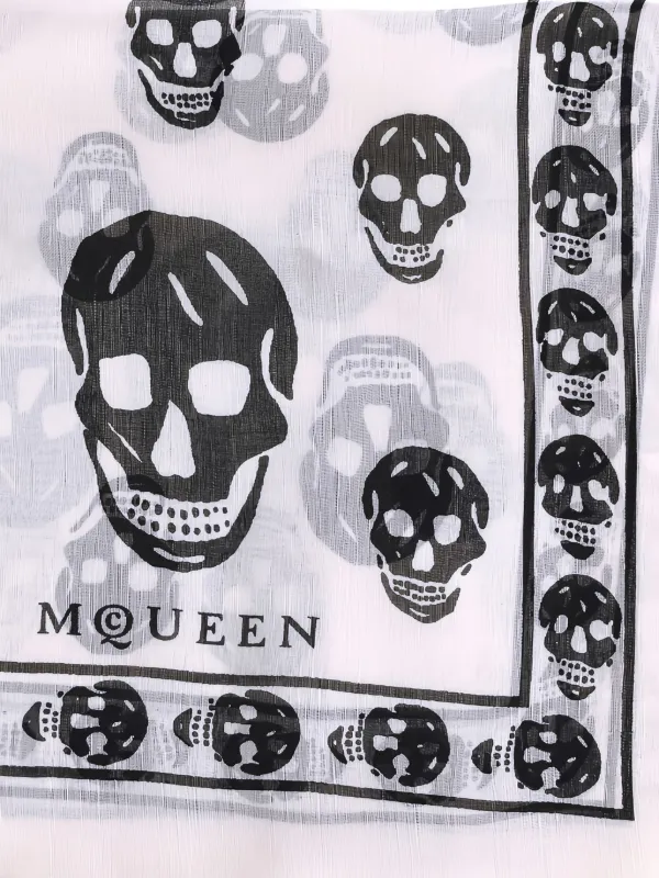 Alexander McQueen skull-print Silk Scarf | White | FARFETCH CA