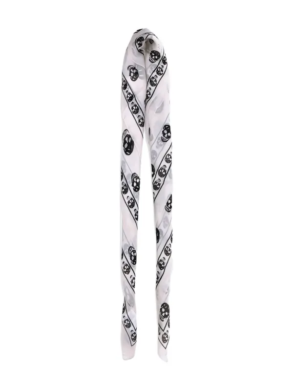 Alexander McQueen skull-print Silk Scarf | White | FARFETCH