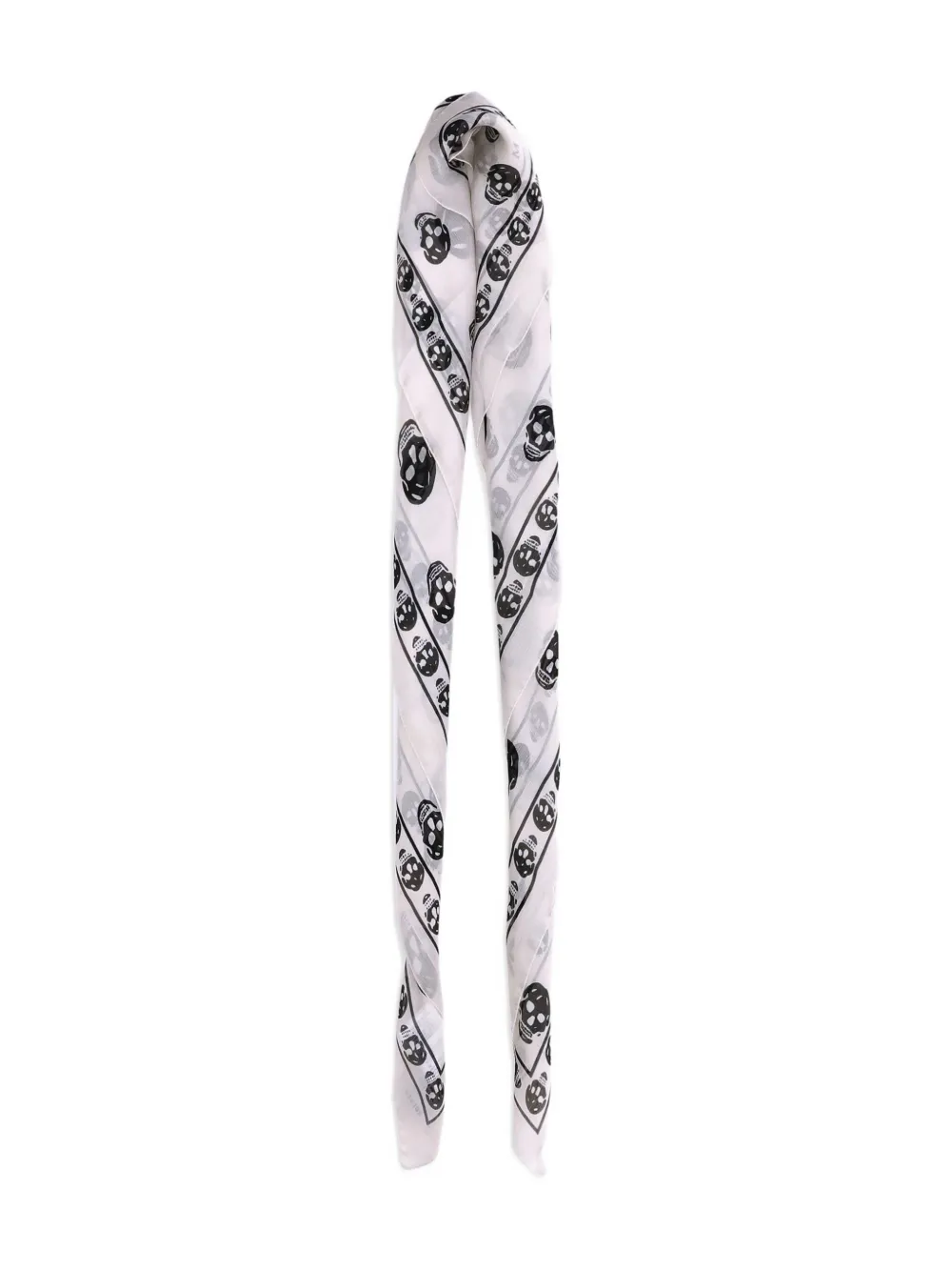 Alexander Mcqueen Skull-print Silk Scarf In White