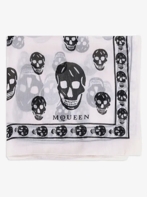 Alexander McQueen Seidenschal mit Totenkopf-Print