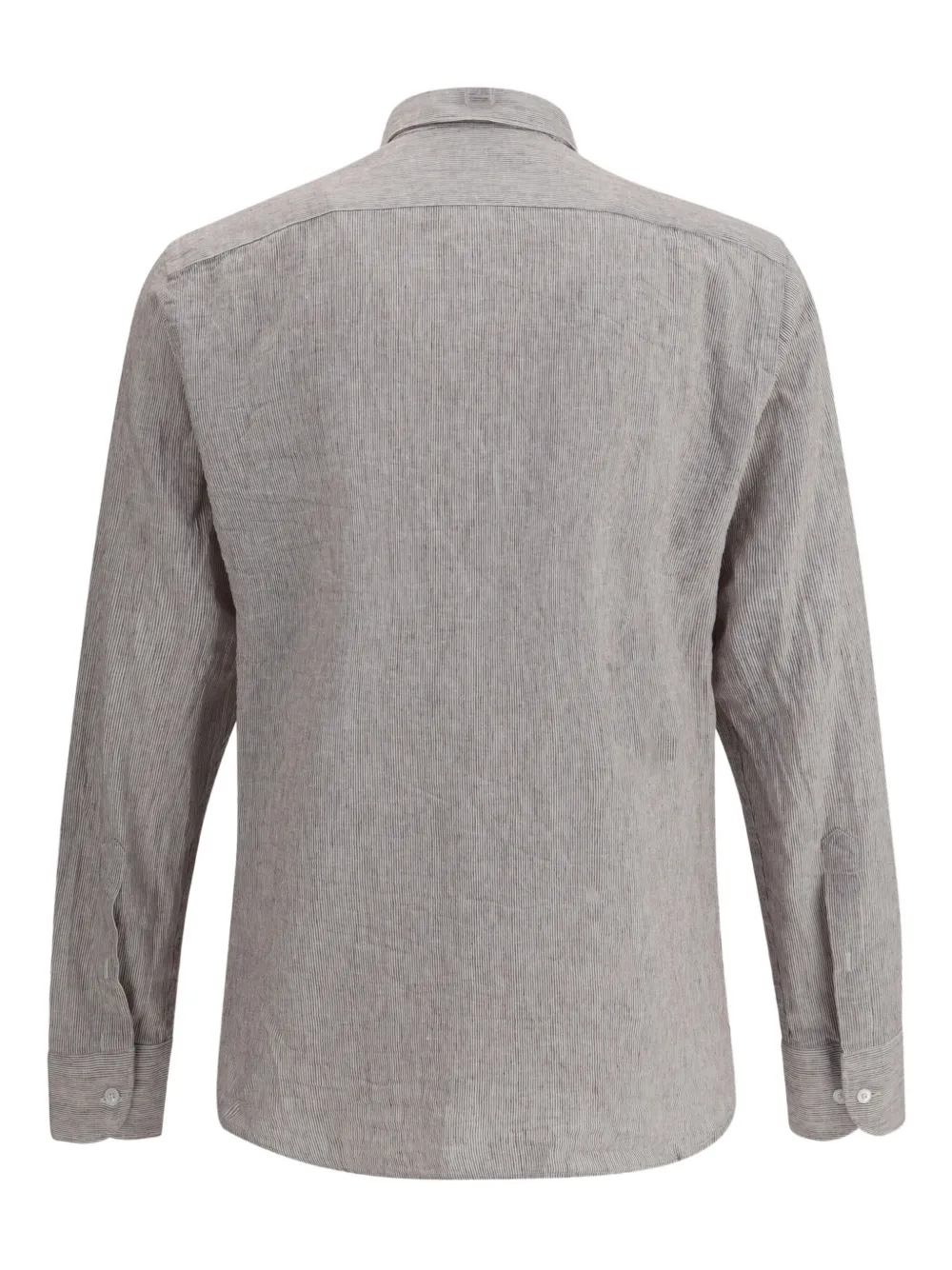 BROOKSFIELD striped embroidered-logo shirt - Grijs