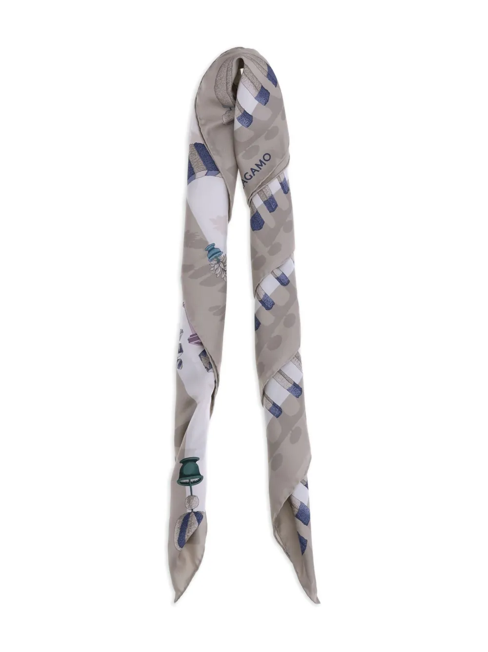 Ferragamo garden-print silk scarf - Beige