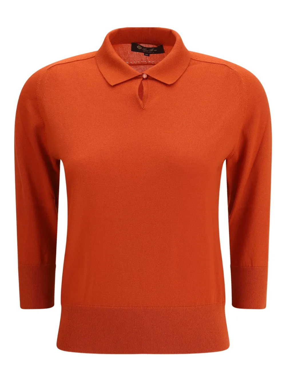 polo-neck three-quarter sleeve sweater