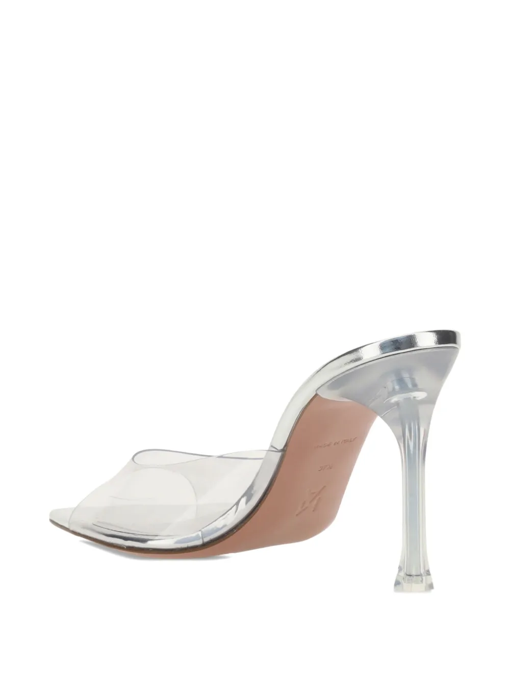 Amina Muaddi 95 mm Alexa doorzichtige pumps met open neus Beige
