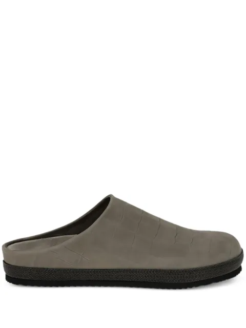 Brunello Cucinelli mules planos con cadena Monili