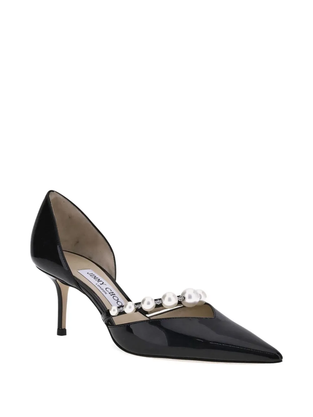 Jimmy Choo Aurelie 65 Patent Leather Pumps With Applied Pearls In Black