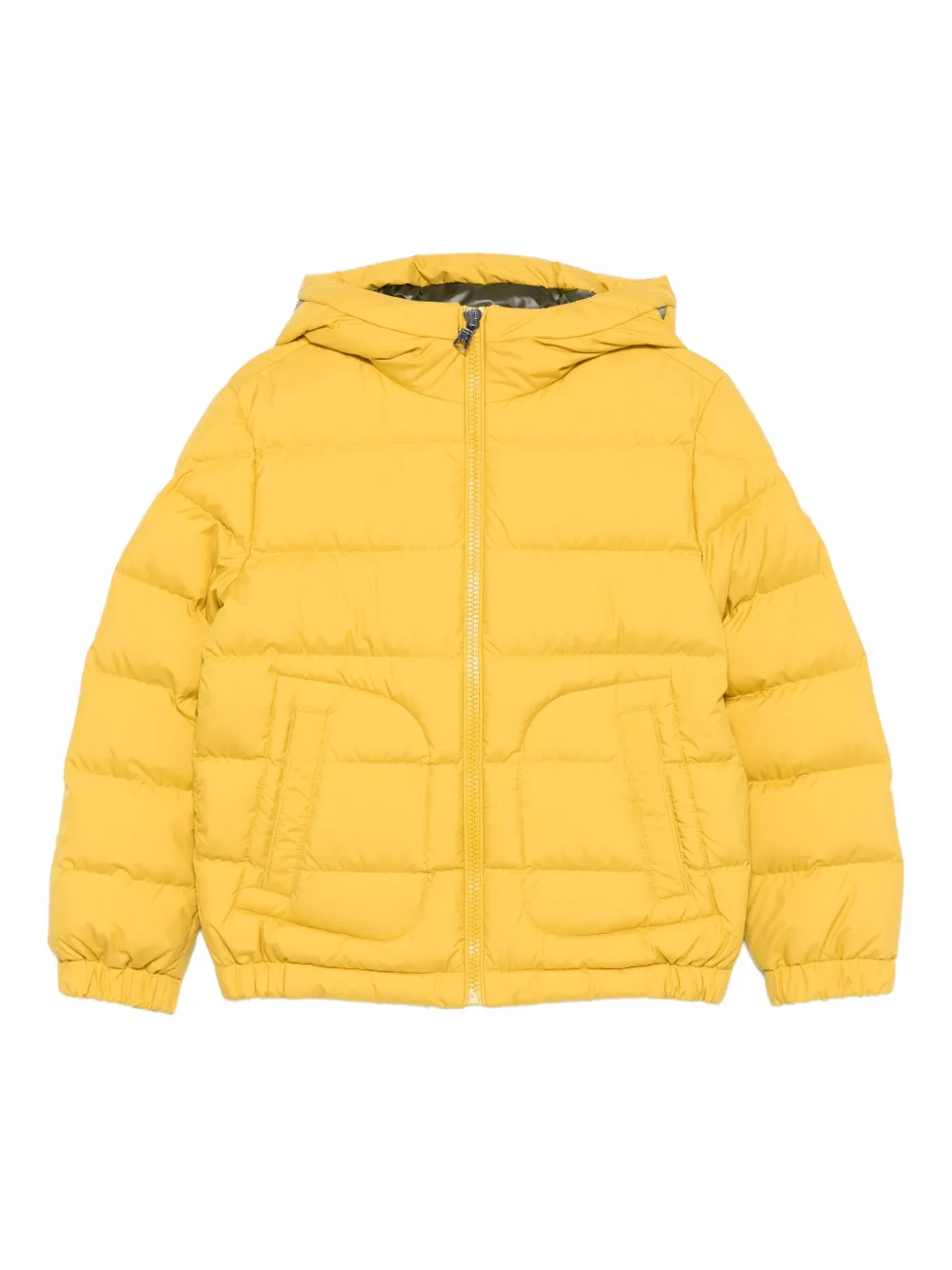 Moncler Enfant Gevoerd jack met capuchon Geel