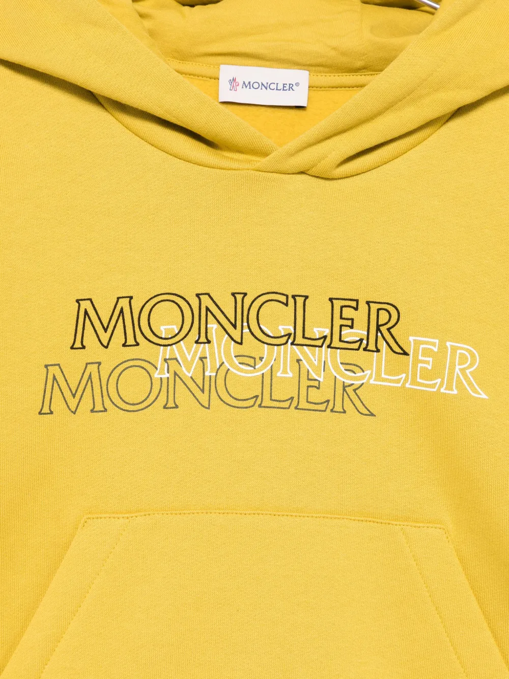 Moncler Enfant Hoodie met logoprint Geel