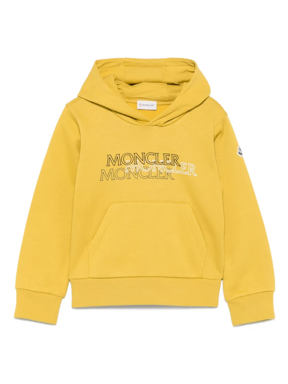 Moncler Enfant Hoodie met logoprint Geel
