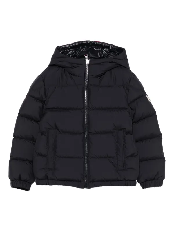 Moncler Enfant Hooded Quilted Jacket Blue FARFETCH IN