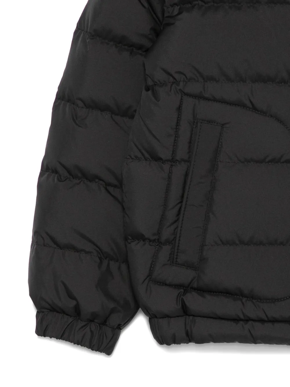 Moncler Enfant Grecois gewatteerd jack met capuchon Zwart