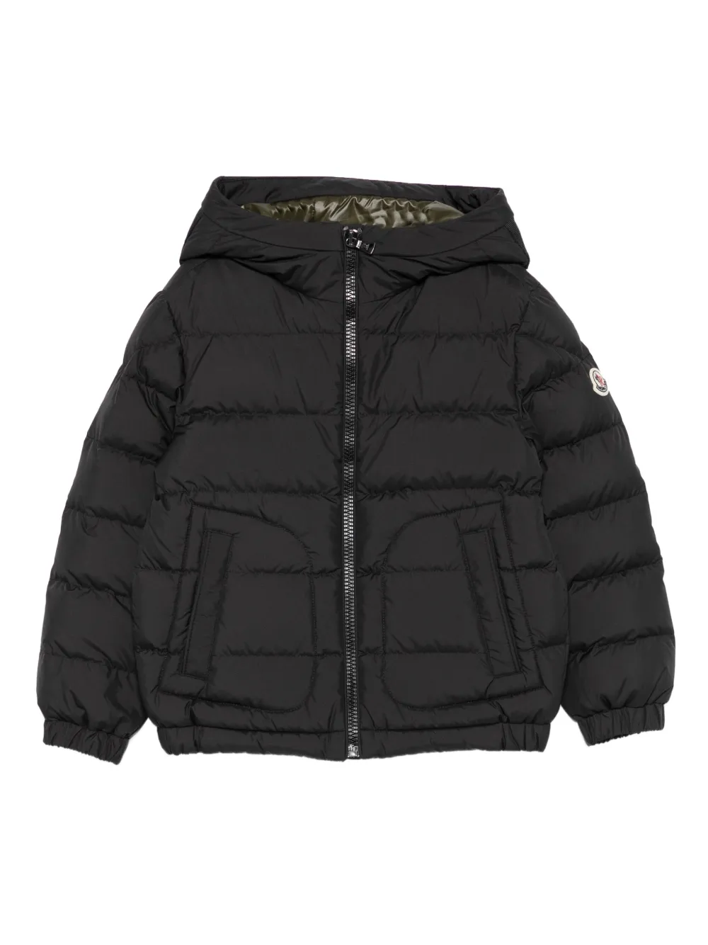 Moncler Enfant Grecois gewatteerd jack met capuchon Zwart