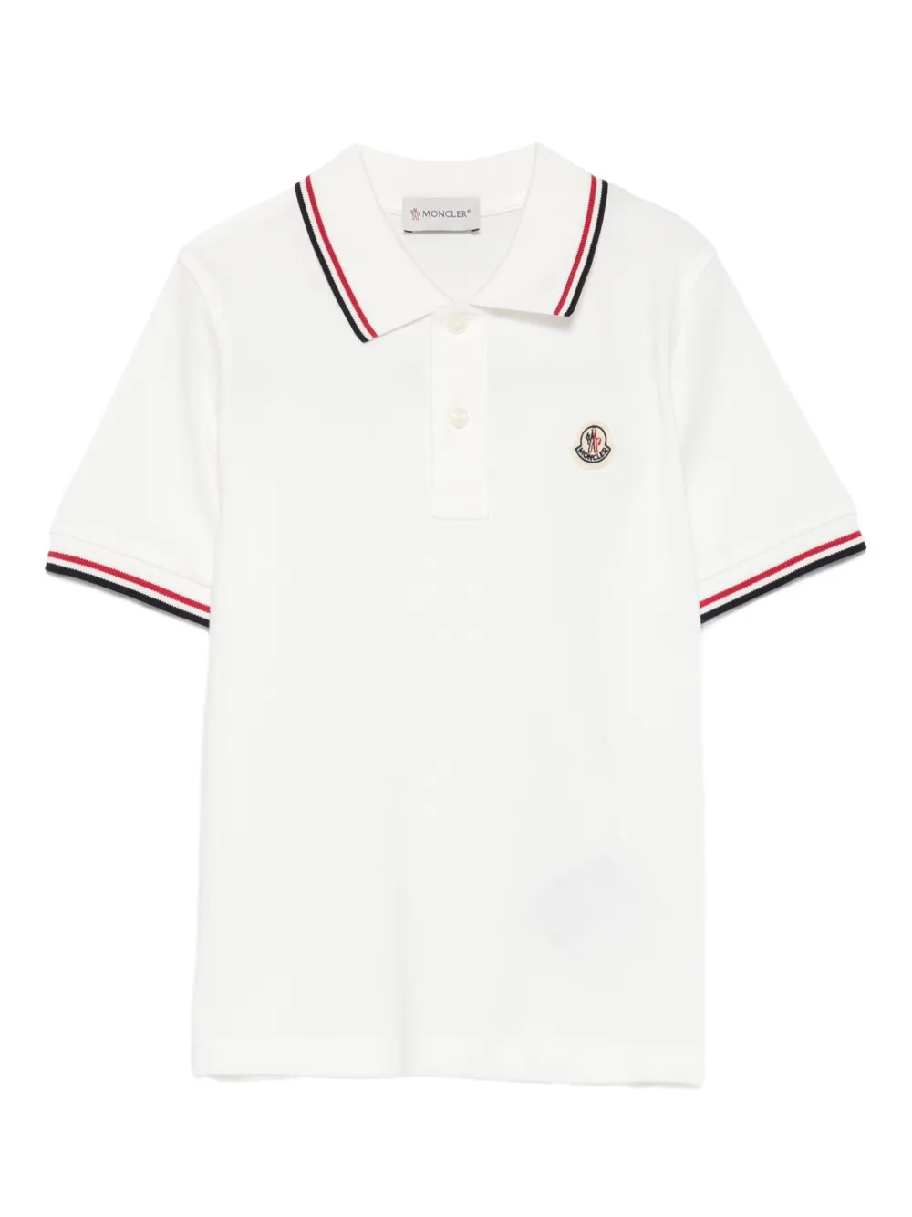 Moncler Enfant logo-patch polo shirt Wit