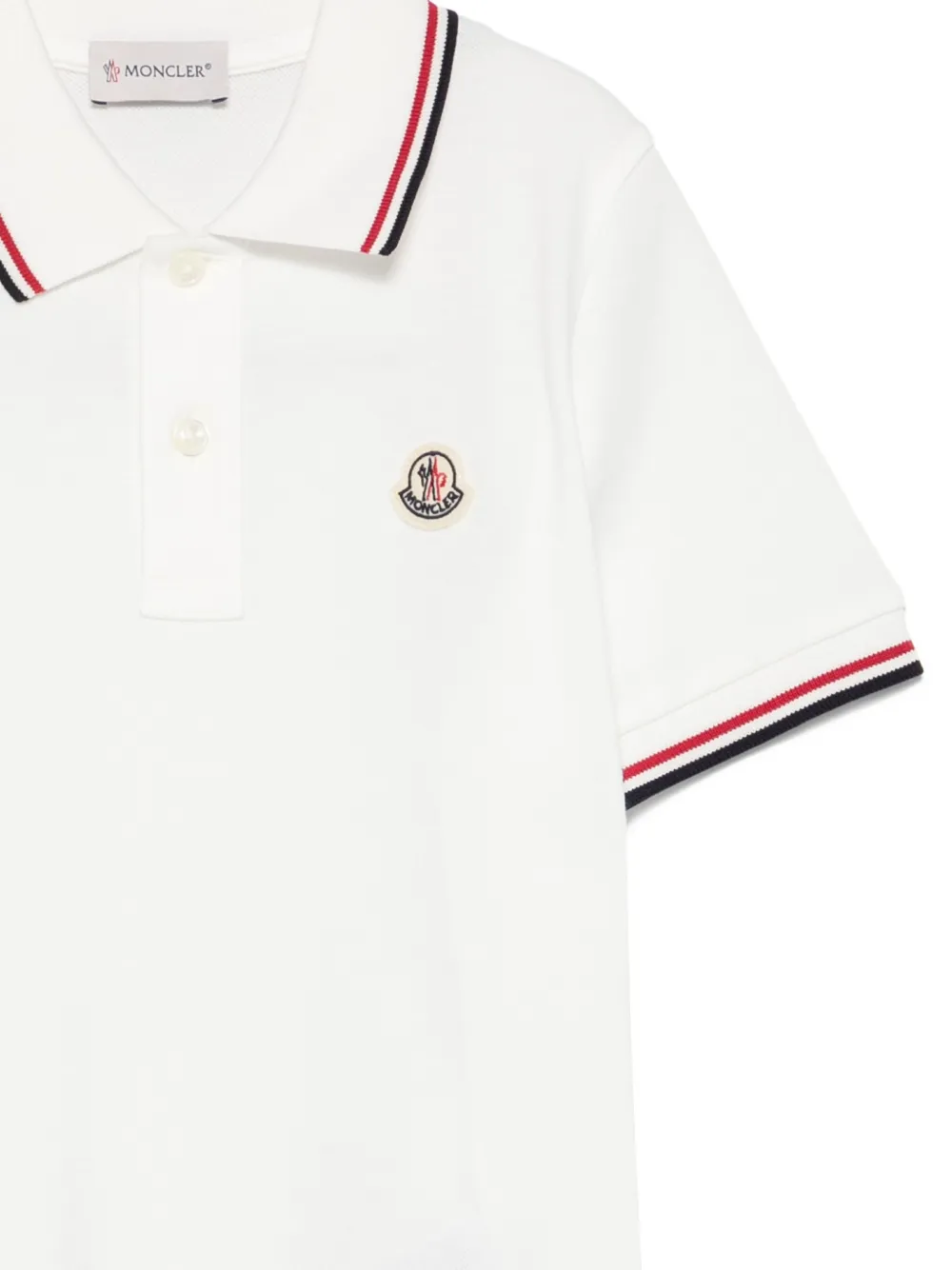 Moncler Enfant logo-patch polo shirt Wit