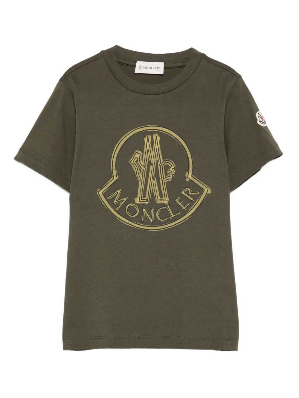 Moncler Enfant T-shirt met logoprint Groen