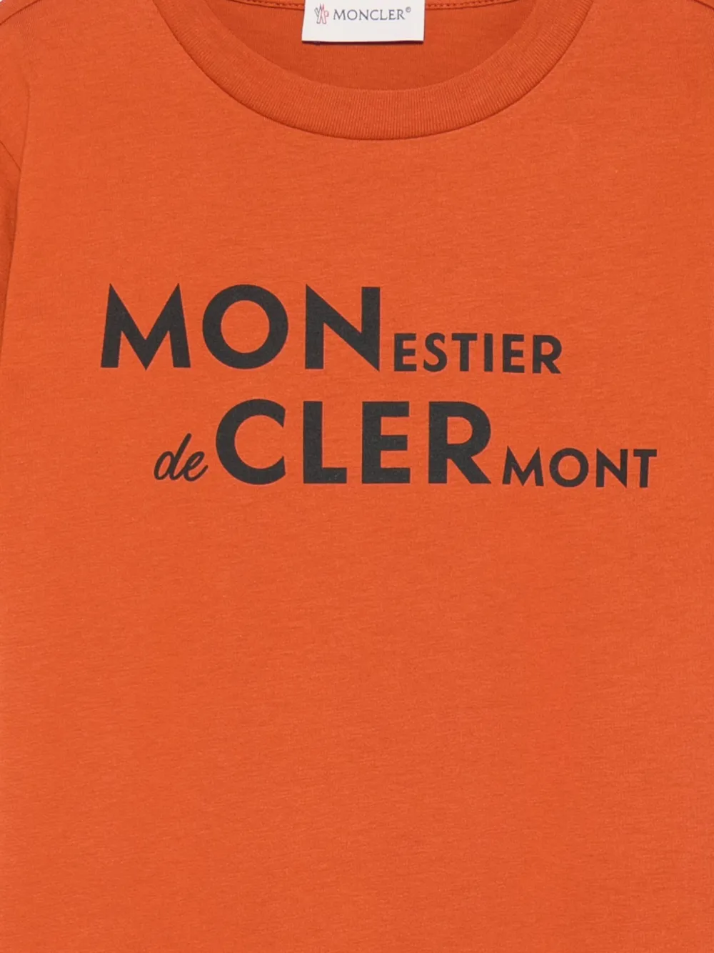 Moncler Enfant logo-print T-shirt Oranje