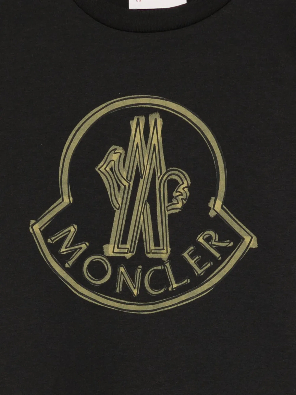 Moncler Enfant T-shirt met logoprint Zwart