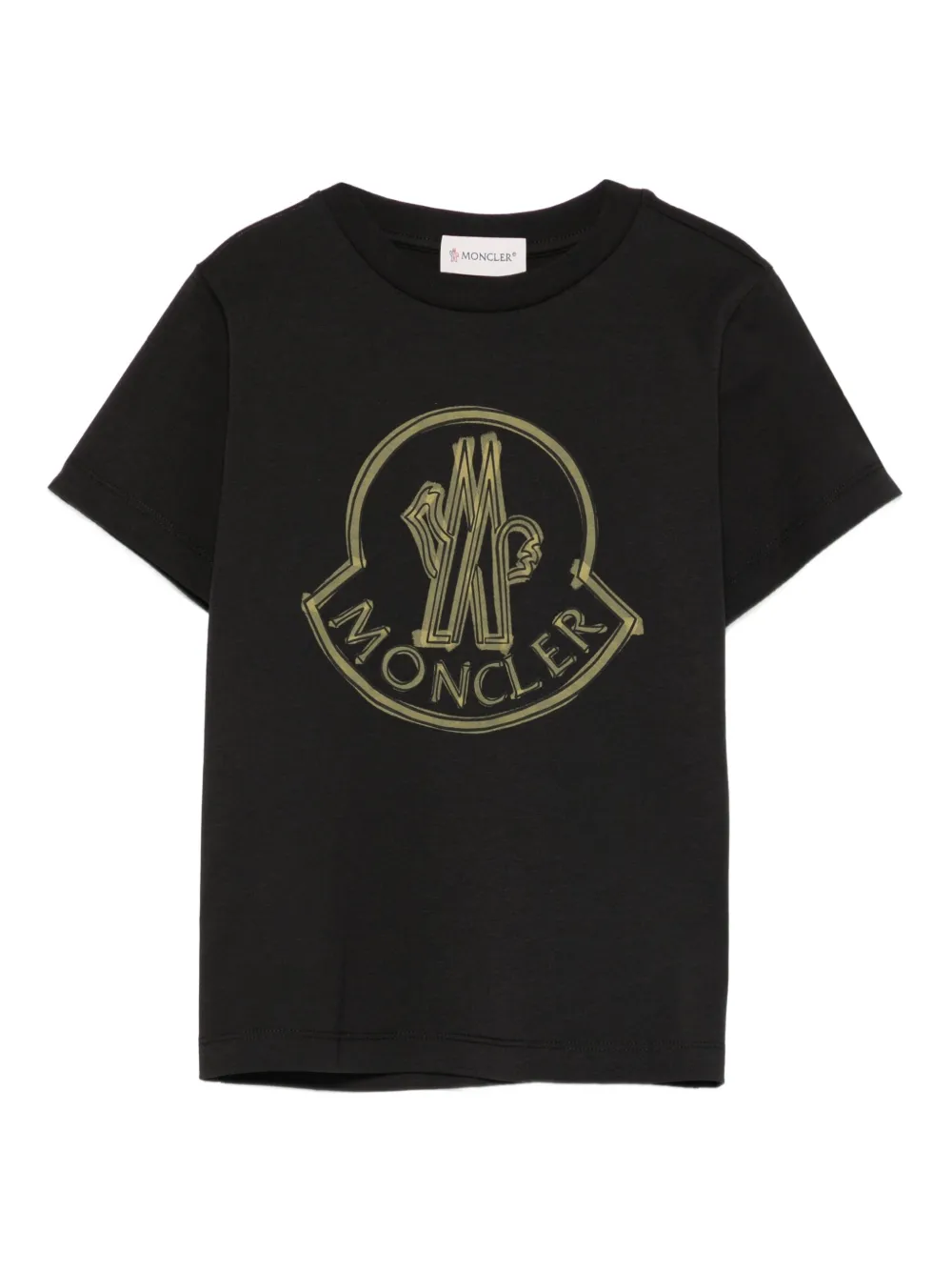 Moncler Enfant T-shirt met logoprint Zwart
