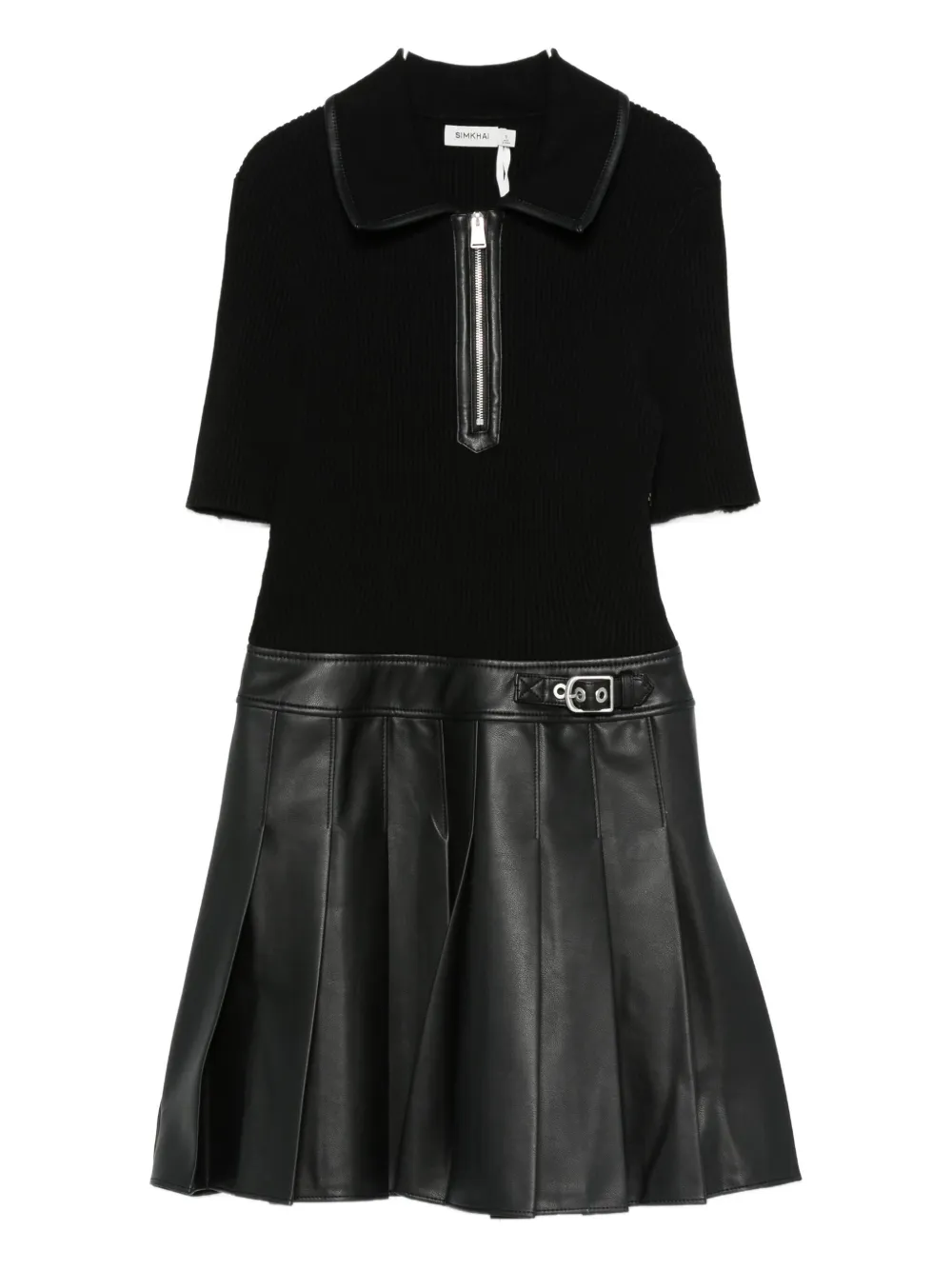 Simkhai Linnie pleated mini dress - ブラック Simkhai Linnie pleated mini dress - ブラック