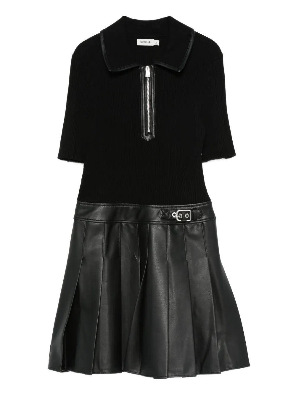 Simkhai robe courte Linnie à design plissé | noir | Image 1