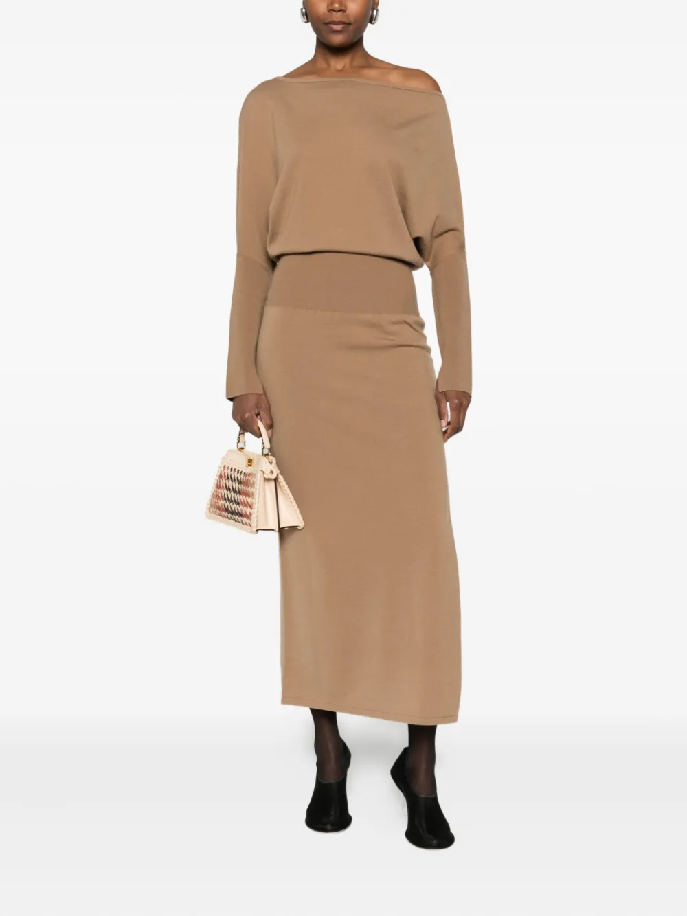 Simkhai Janese off-shoulder midi dress - Bruin