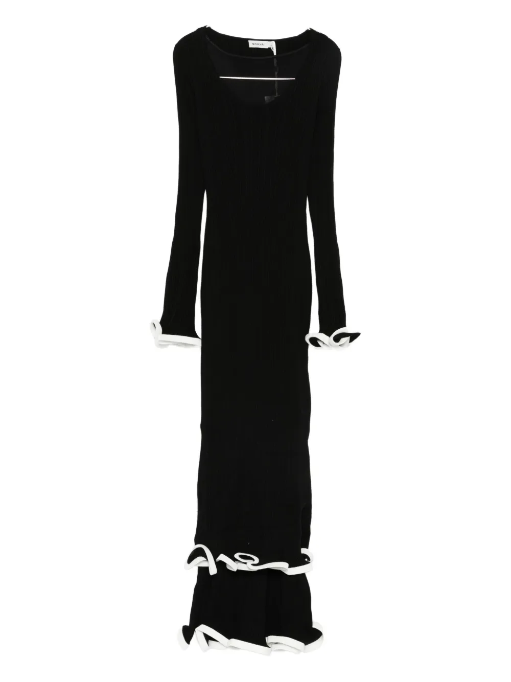 Simkhai Solani ruffled midi dress - ブラック Simkhai Solani ruffled midi dress - ブラック