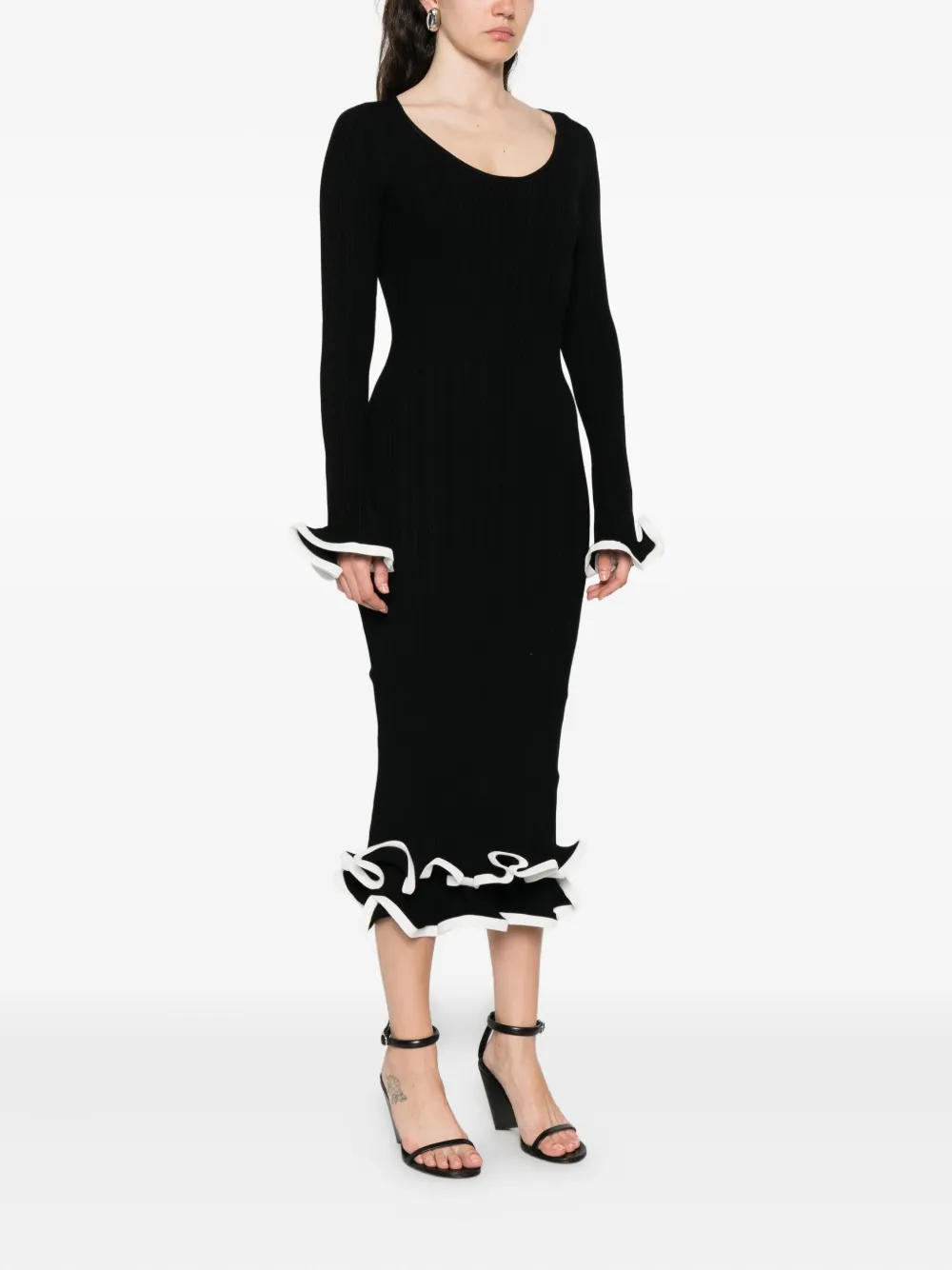 Simkhai Solani midi-jurk met ruches Zwart