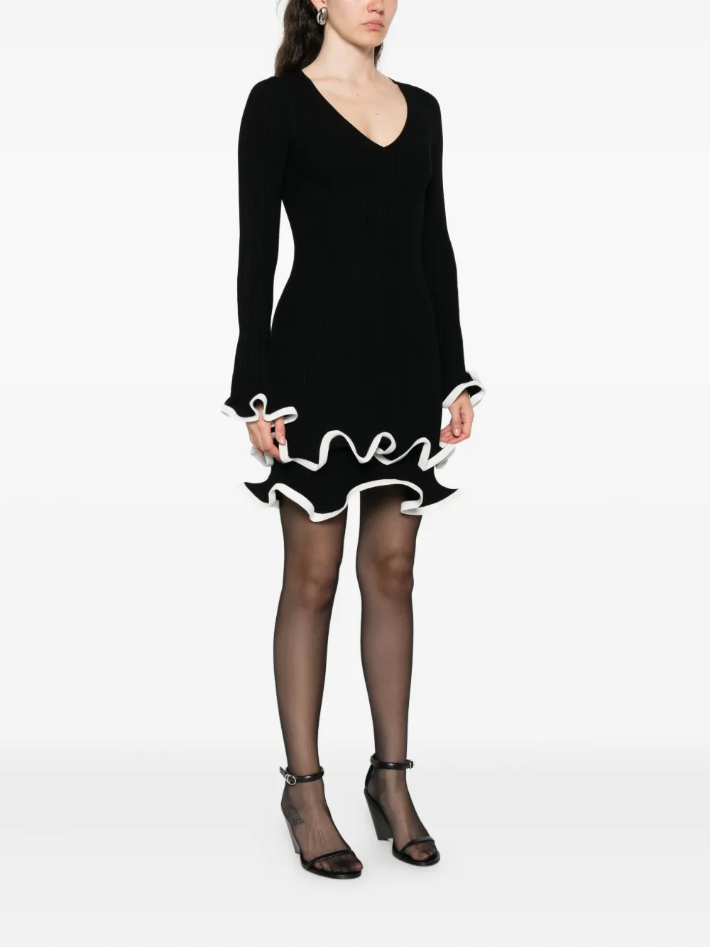Simkhai Avalon Ruffled Mini Dress In Black