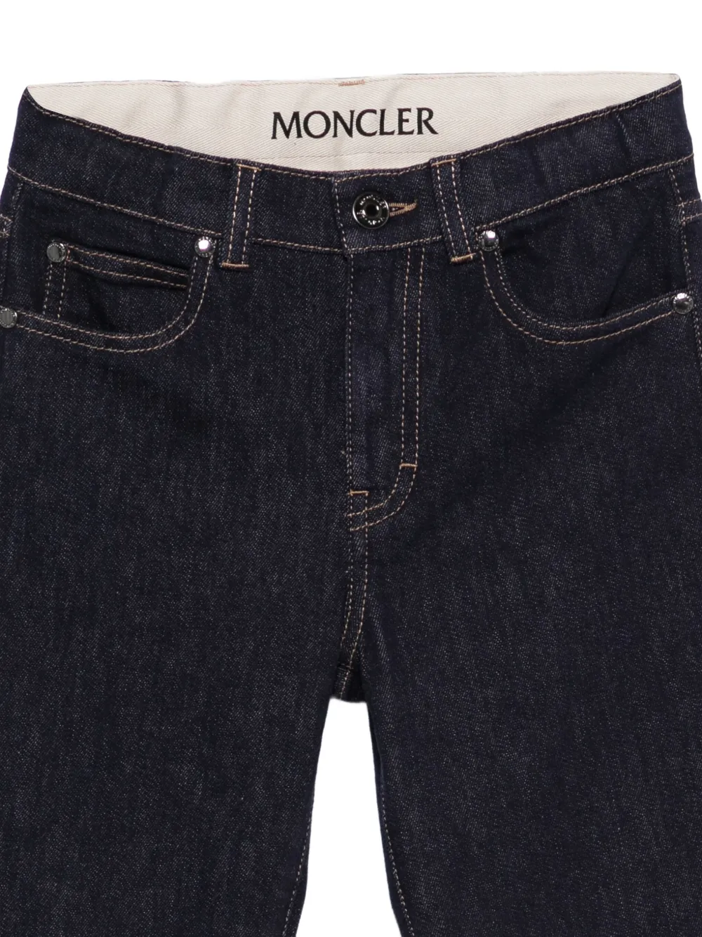 Moncler Enfant Jeans met logopatch Blauw