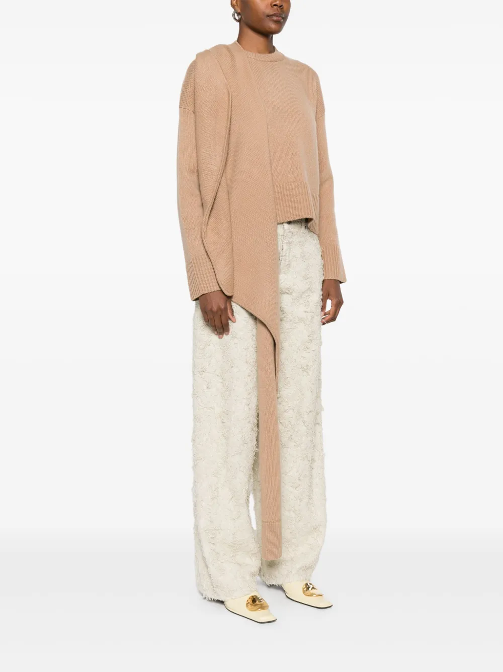 Simkhai Trui met sjaaldetail Bruin